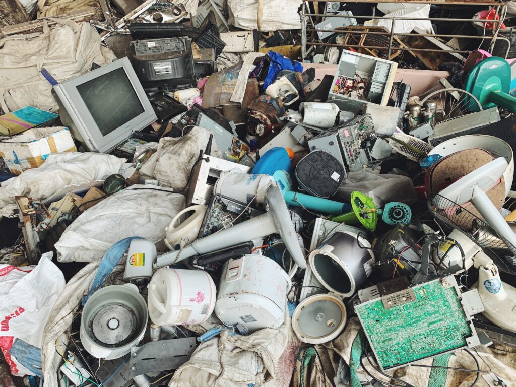 Huge dump of household electrical goods for recycling